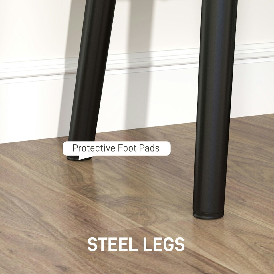 image 1 of HOMCOM End of Bed Bench with Thick Padding and Steel Legs for Entryway, Grey