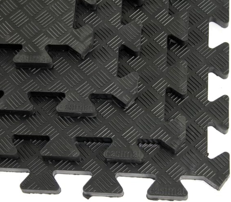 image 1 of Actiasmat – Heavy Duty Interlocking Rubber Gym Mats | 50cm x 50cm x 12mm | Set of 4 Non-Slip Tiles for Home Gym, Garage & Commercial Use
