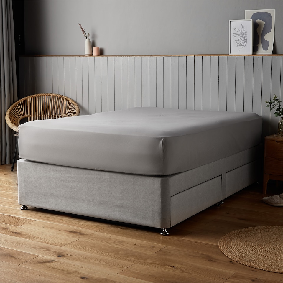 image 1 of Silentnight Supersoft Fitted Sheet, Dove Grey