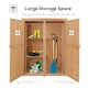 image 4 of Outsunny Wooden Garden Shed with Two Windows, Tool Storage Cabinet, Outdoor Double Door Organizer 127.5L x 50W x 164H cm, Natural