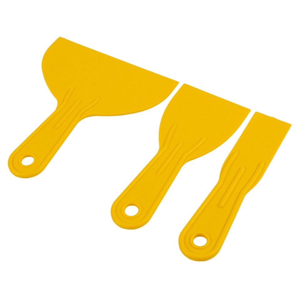 Blackspur 3pc Plastic Filling Knife Set - 3 Sizes - Yellow