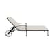image 4 of Charles Bentley Cast Aluminium Sun Lounger Recliner With Beige Cushion - Black