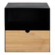 image 2 of Joliet 1 Drawer Wallmounted Bedside Table in Black & Bamboo
