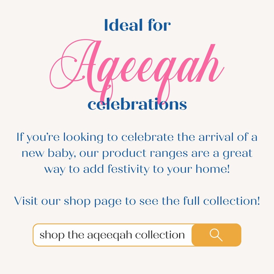 image 1 of Aqeeqah Mubarak Letter Banner - Silver