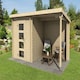 image 1 of Jelle 175 Plus-Log Cabin, Wooden Garden Room, Timber Summerhouse, Home Office - L390 x W214.4 x H210.9 cm Brown