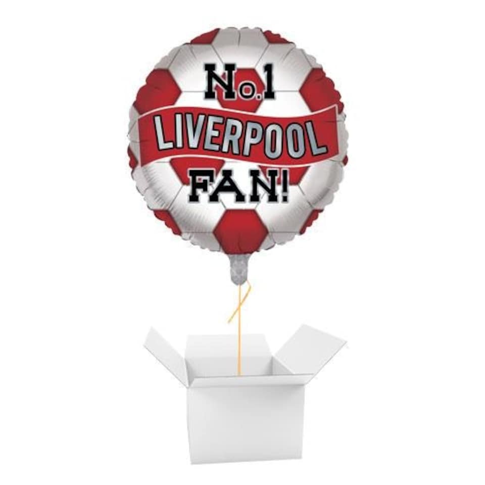 No. 1 Liverpool Fan Football Round Foil Helium Balloon - Inflated Balloon in a Box Red