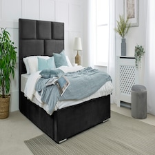 Hampton Plush Single Bed Frame - Black