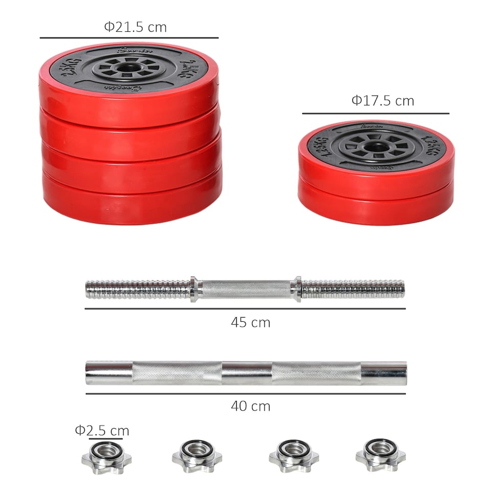 image 1 of HOMCOM 30KGS Dumbbell & Barbell Adjustable Ergonomic Set Exercise in Home Gym