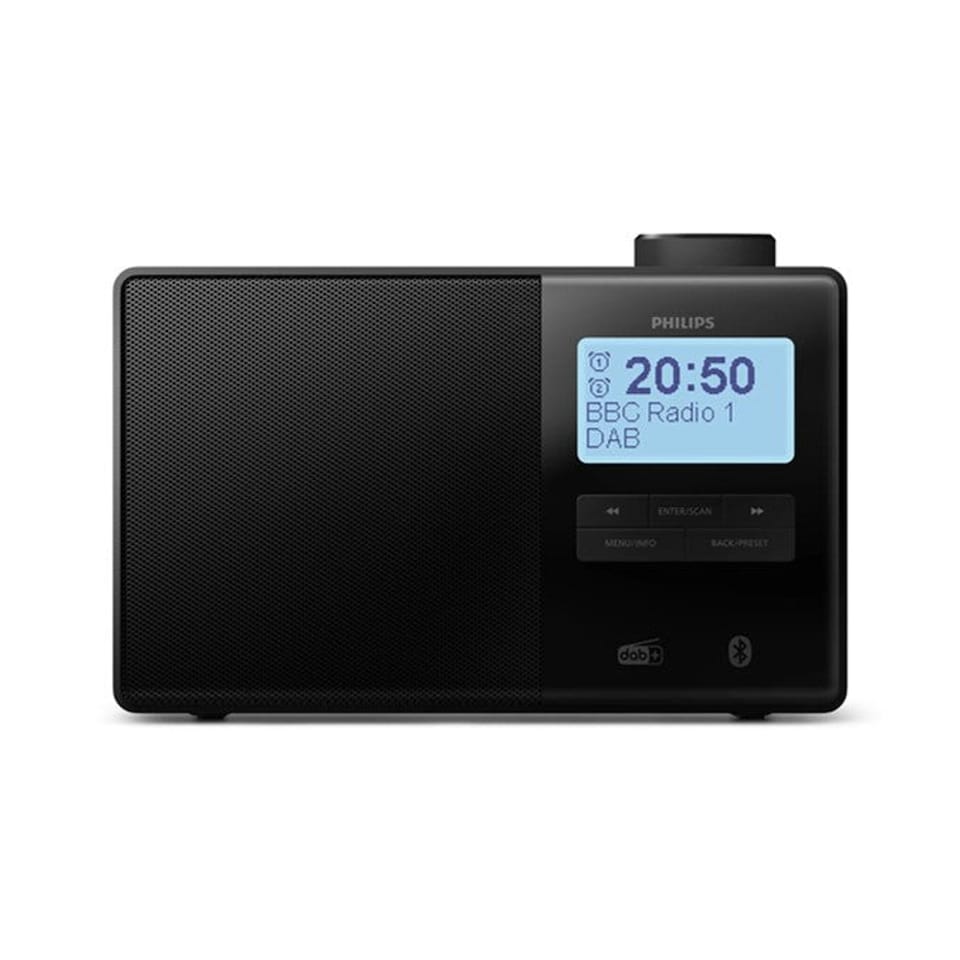 image 1 of Philips TAR5600 DAB/FM Bluetooth Portable Clock Radio | Black