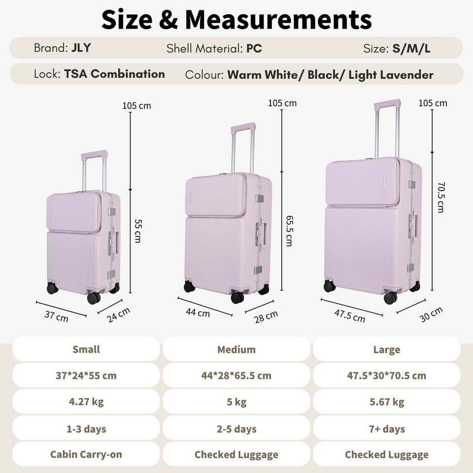 image 1 of Carry-On Suitcase 20”– Lightweight Zipperless Cabin Luggage with TSA Lock, USB Port, Cup Holder & Silent Spinner Wheels – Premium Polycarbonate Hard Shell