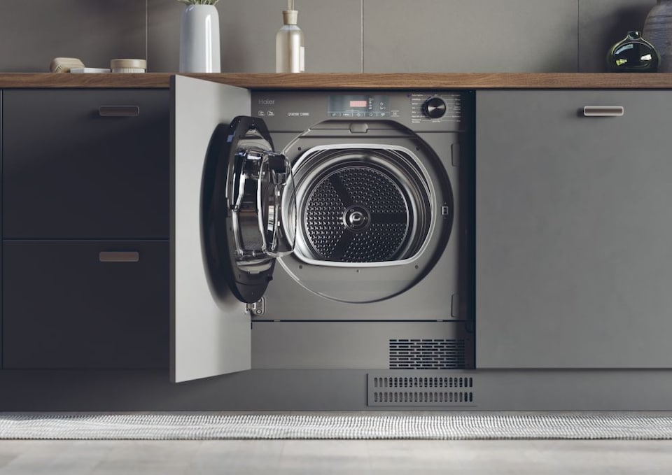 image 1 of Haier HDB4 H7A2TBERX80 Series 6 Integrated Heat Pump Dryer, 7kg, Grey, A++ Rated