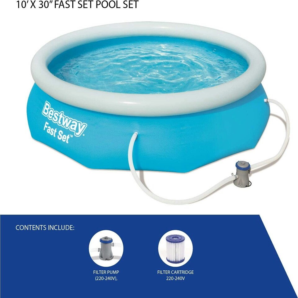 image 1 of Bestway 3.05m x 0.76m Fast Set Water Paddling Swimming Pool Set with Pump