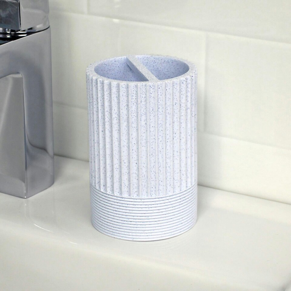 image 1 of Showerdrape Tranquil Pale Blue Sparkle Toothbrush Holder
