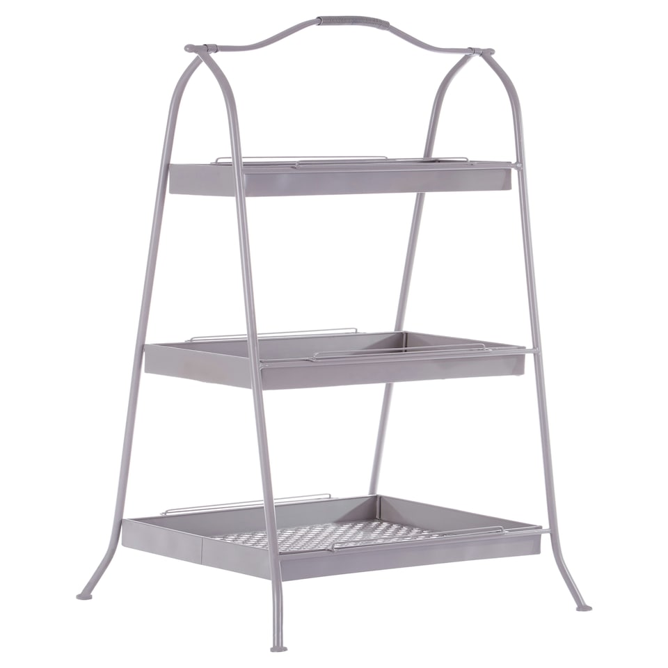 image 1 of Lexa Grey Metal Storage Rack Grey