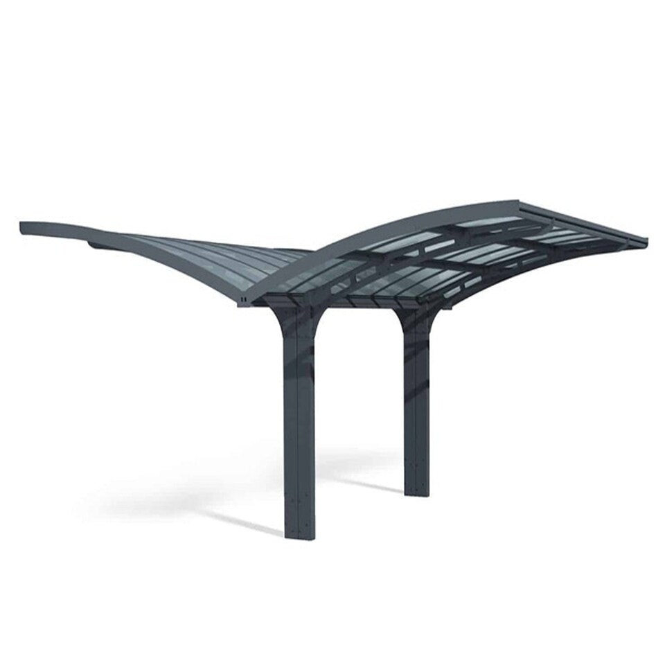 image 1 of Carport Arizona Breeze Double Wings and Arch - Polycarbonate - L495 x W578 x H273.5 cm | Black
