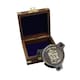 image 2 of Engraved 3-Inch Gunmetal Sundial Compass with Wooden Box
