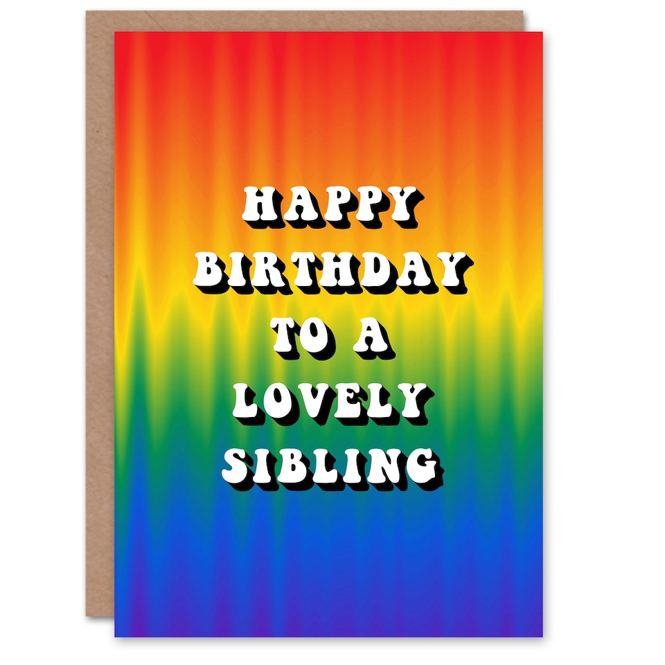 image 1 of Lovely Trippy Psychedelic Pride Hippie Sibling Birthday Card