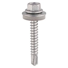 Timco - Self-Drilling Screws - Hex - For Light Section Steel - Exterior - Silver - With EPDM Washer (Size 5.5 x 50 - 85 Pieces)