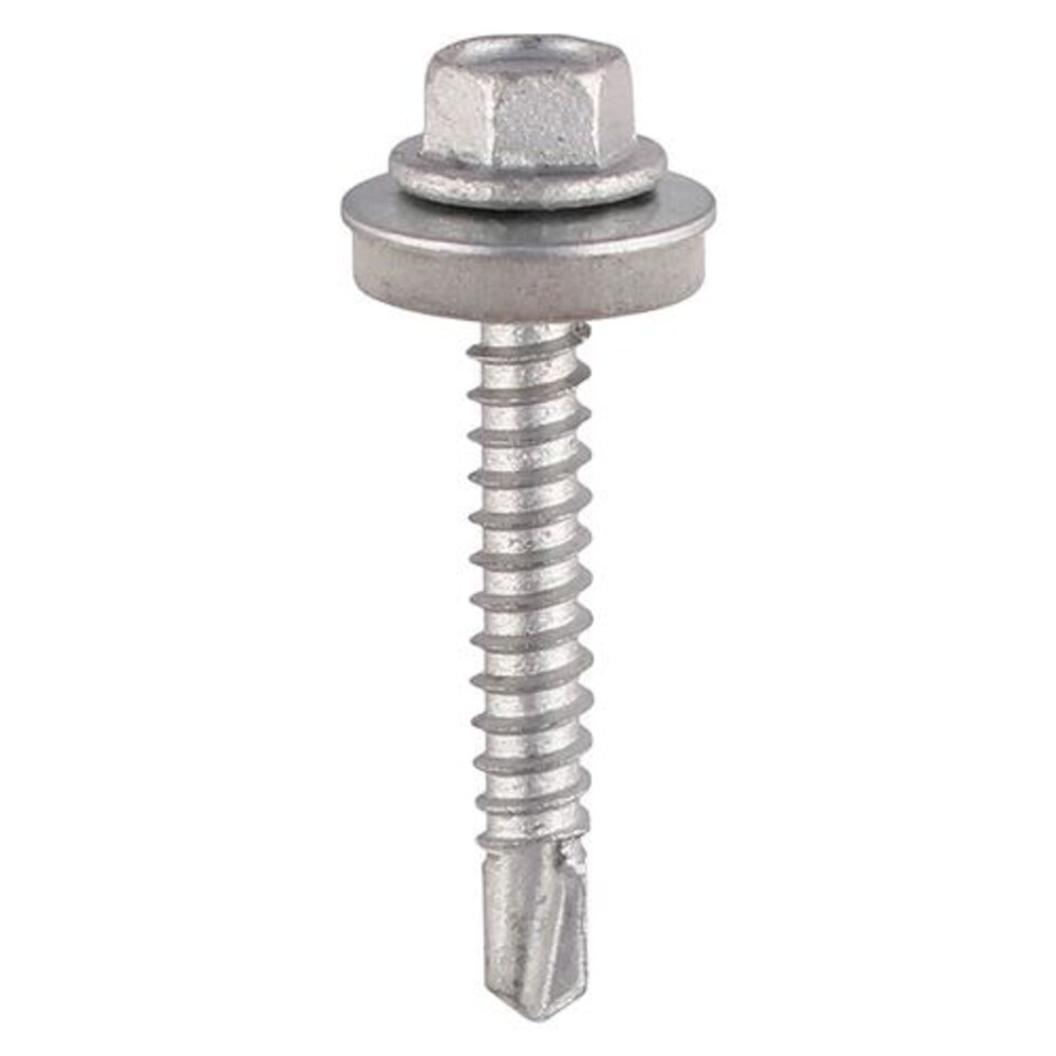 Timco - Self-Drilling Screws - Hex - For Light Section Steel - Exterior - Silver - With EPDM Washer (Size 5.5 x 50 - 85 Pieces)