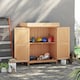 image 2 of Outsunny Wooden Garden Shed Tool Storage House, 74x43x88cm, Natural