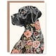 image 1 of Greeting Card Black Labrador Dog Lover Floral Watercolour Birthday