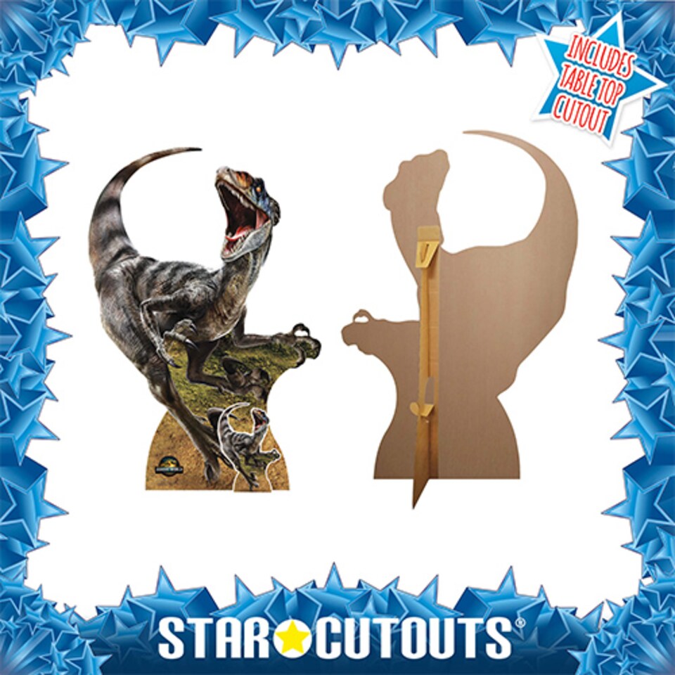 image 1 of Velociraptor Dinosaur Jurassic World Rebirth Lifesize Cardboard Cutout 144cm