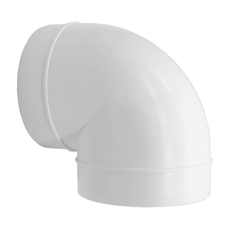 image 1 of SPARES2GO Bend Elbow Duct 90 Degree Vent Hose Pipe Tube Hydroponics / Tumble Dryer Ducting Connector (4" / 100mm)