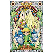 The Legend Of Zelda Stained Glass Poster - Multicoloured - 91cm x 61cm 91cm x 61cm