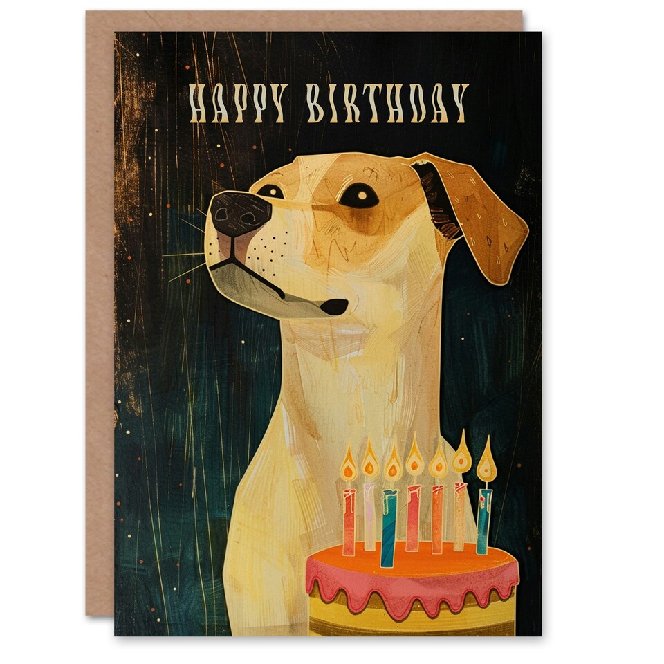 image 1 of Jack Russell Terrier Dog Lover Cake Candles Him Birthday Card