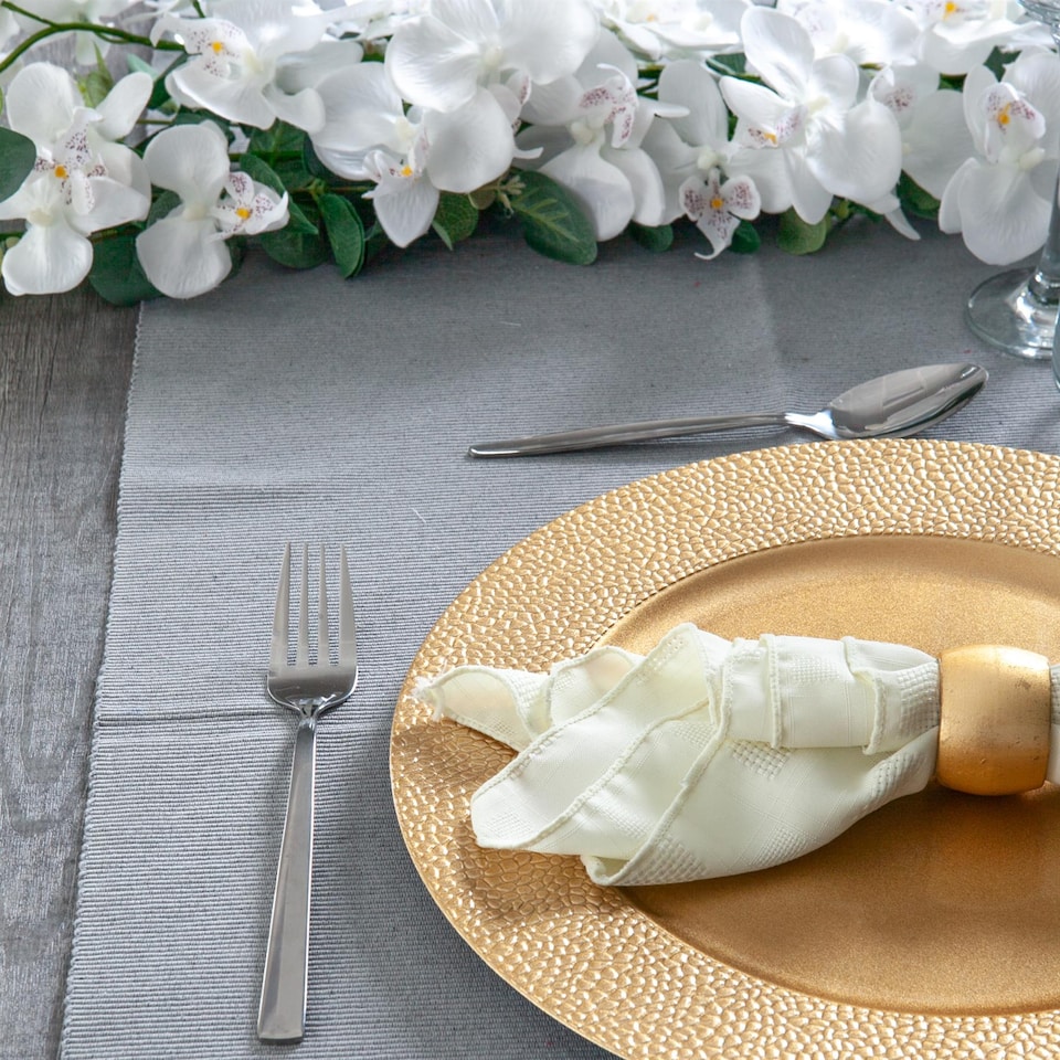 image 1 of Argon Tableware Hammered Charger Plates - 33cm - Gold - Pack of 6 | Gold | Hammered Gold