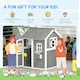 image 5 of Outsunny Wooden Wendy House for Kids with Floor, for Gardens, Patios - Grey