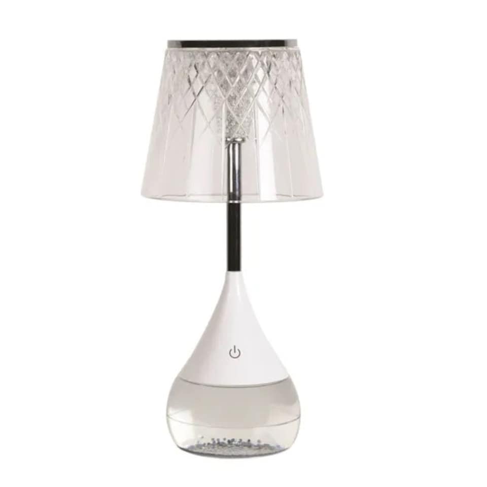 image 1 of Aromatize LED Colour Changing Etched Shade Glitter Lamp Multi