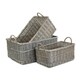 image 4 of Large Shallow Antique Wash Storage Basket | Brown | Brown