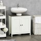image 7 of kleankin Bathroom Sink Cabinet, Freestanding Under Sink Cabinet Adjustable Shelf White | White