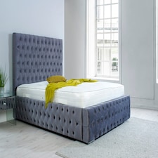 Orella Plush King Bed Frame - Steel