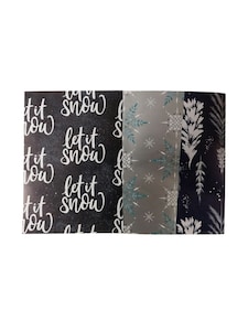 Pack of 4 3m Christmas Text OR Tree Design Gif Rolls Wrap | Multi | 1