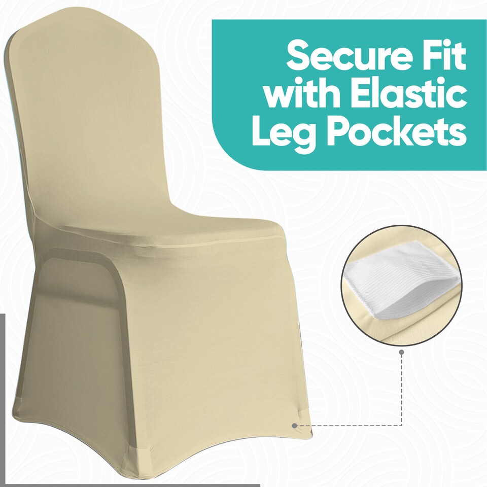 image 1 of Chair Cover Spandex Polyester Stretch, Flat Dining Slipcovers - 10pcs