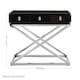 image 4 of Kensington Townhouse Hair On Hide 3 Drawer Console Table Black