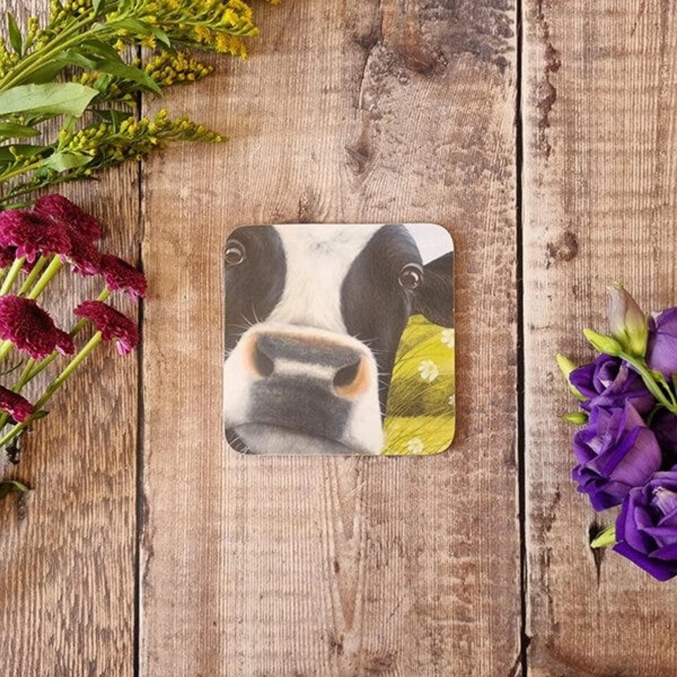 image 1 of Lucy's Farm Moo at Corfe Castle Melamine Coaster