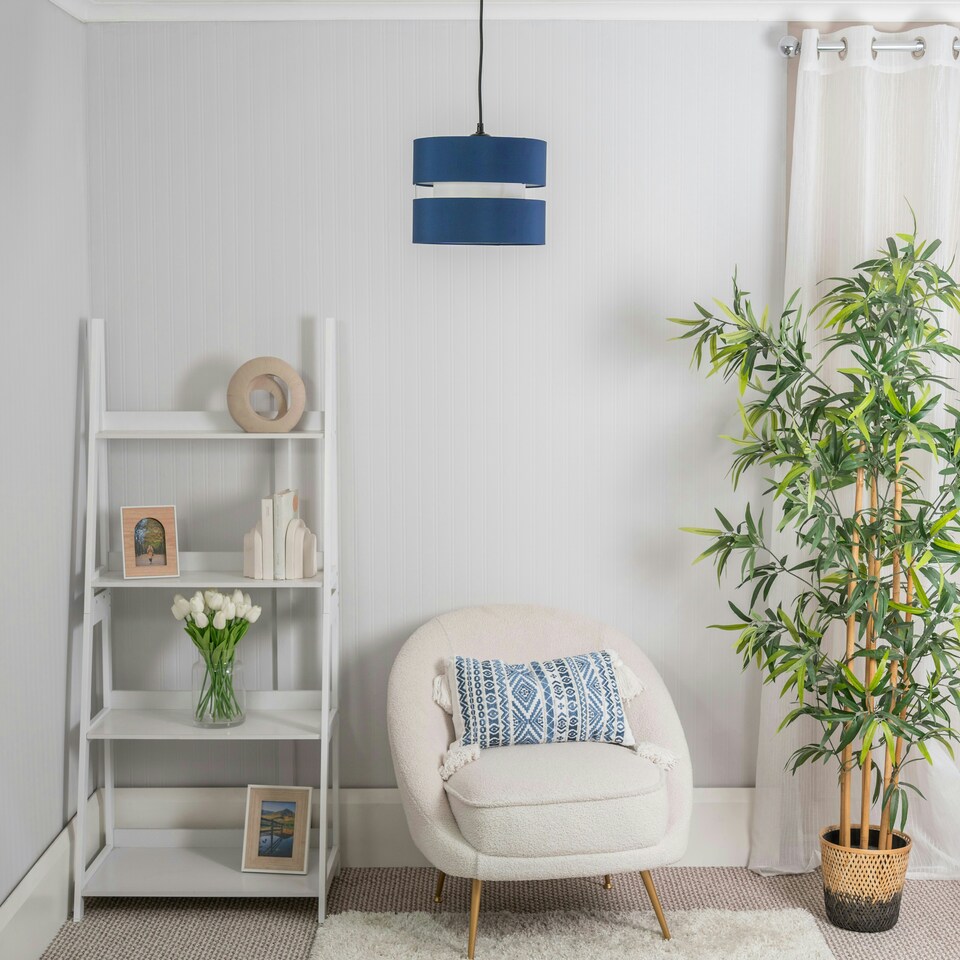 image 1 of ValueLights Sophia Small Navy 2 Tier Ceiling Light Shade and Bulb