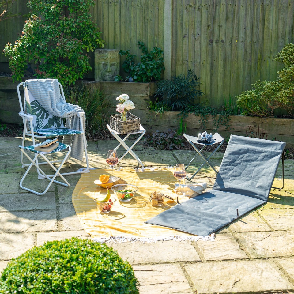 image 1 of Harbour Housewares Classic Folding Stool - Black