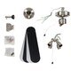 image 1 of ValueLights Scimitar Brushed Silver Ceiling Fan Light and GU10 Spotlight LED 3W Cool White 6500K Bulb