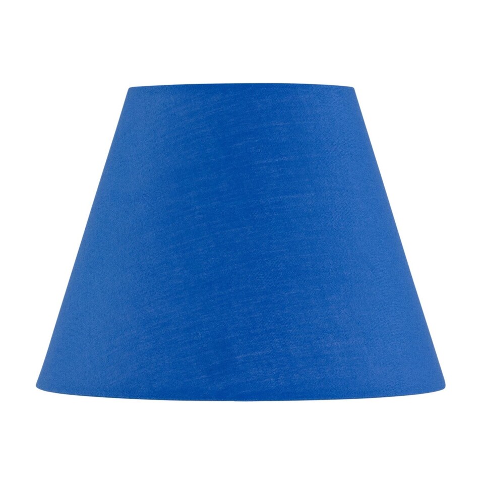 image 1 of Set of 2 Royal Blue Cotton 20cm Diameter Tapered Fabric Lamp Shades | Blue | Medium | 2