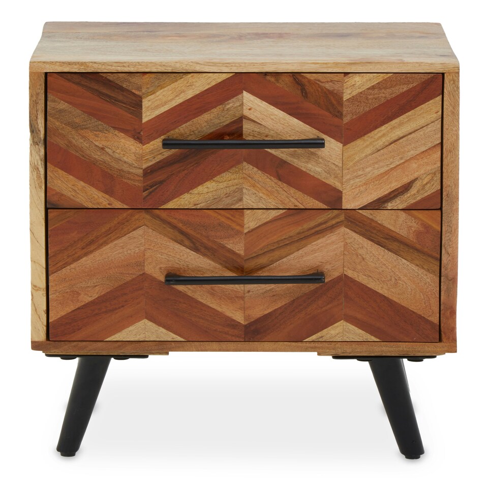 image 1 of Interiors by Premier Two Drawer Bedside Table in Mango Wood Black