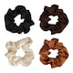 image 2 of Brushworks Natural Satin Scrunchies 4-Pack Nude | Multi | Nude