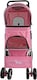 image 3 of Pet Stroller Dog Cat Puppy Pram Pushchair Travel Cart Jogging Buggy Carrier (Pink with Cover)