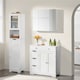 image 2 of Yaheetech Space-Saving Cabinet with Three Mirror Doors White | White | 1