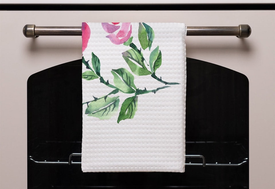 image 1 of Rose Print (Kitchen Towel)
