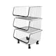 image 1 of Living and Home Stackable Rolling Wire Storage Basket Trolley