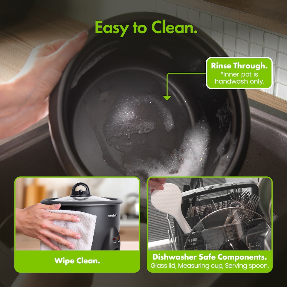 image 1 of Vonshef Rice Cooker Electric 1.8L with Keep Warm Function